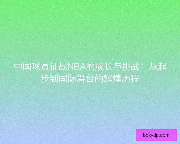 中国球员征战NBA的成长与挑战：从起步到国际舞台的辉煌历程